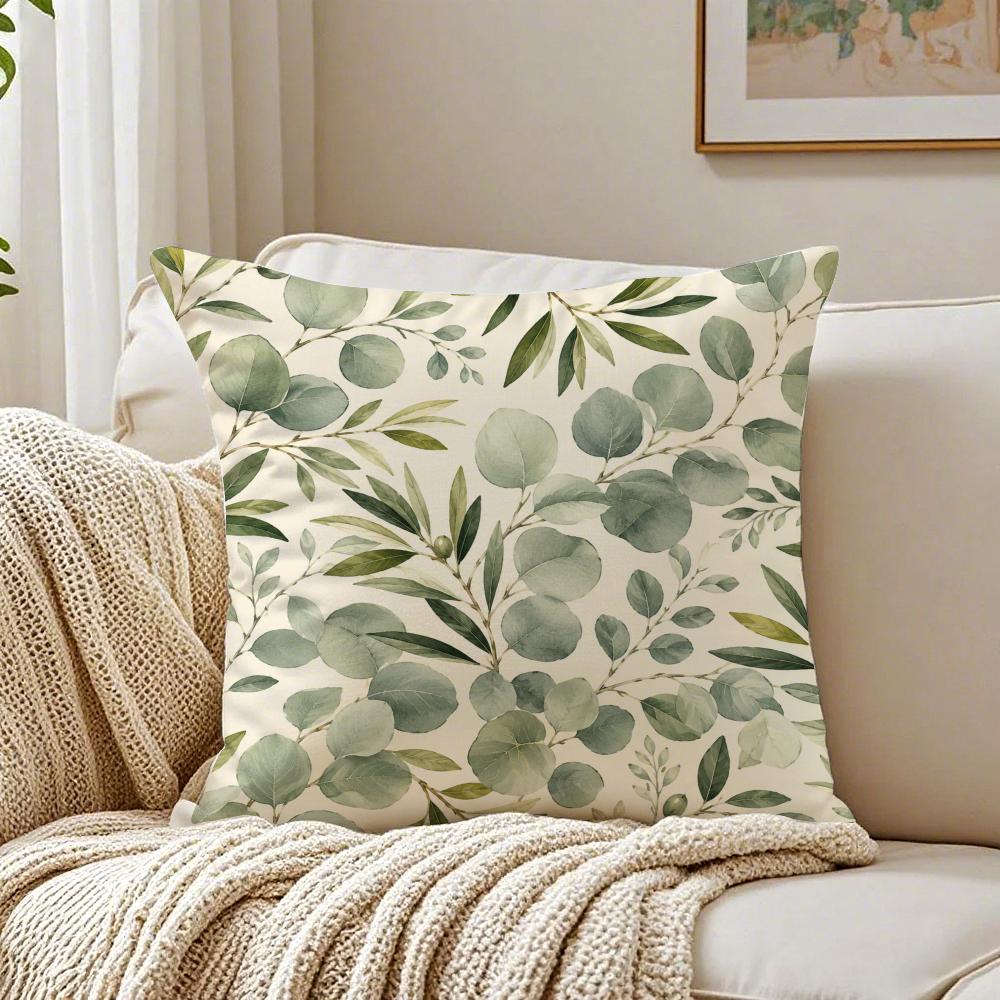 Ins Tropical Maple Leaf Plant Leaves Pillow Case Organic Short Plush Cushion Covers Breathable Washable WrinkleResistant