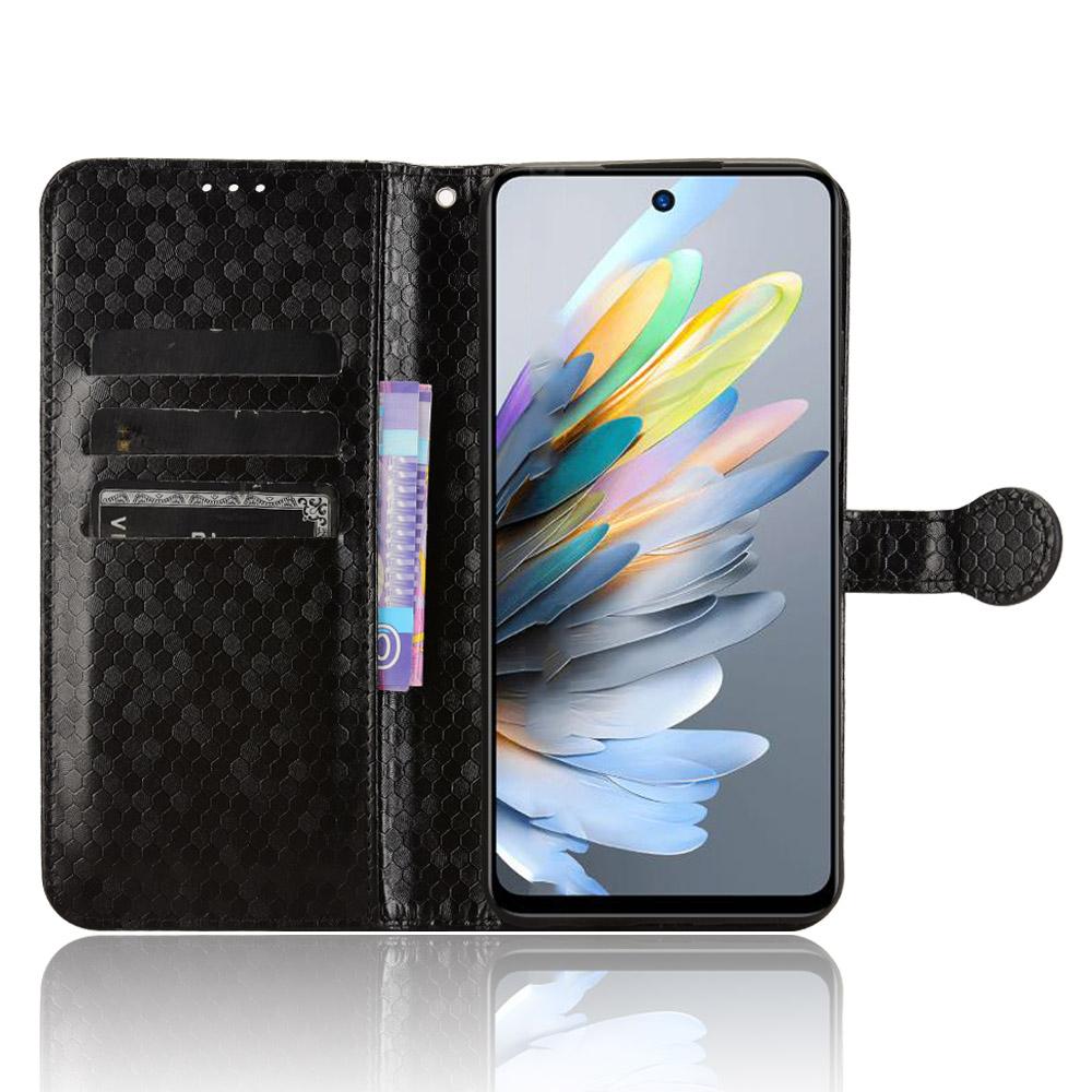 For ZTE Blade A75 4G Wallet Case Dot Pattern Imprint PU Leather Phone Cover
