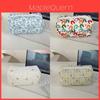 Floral Cotton Fabric Makeup Bag With Zipper Storage For Women And Teens