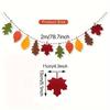2pcs Autumn Felt Leaf Wreath Country-Style Banner for Thanksgiving Halloween Decor Mantel Home Decor Festival Party Supplies