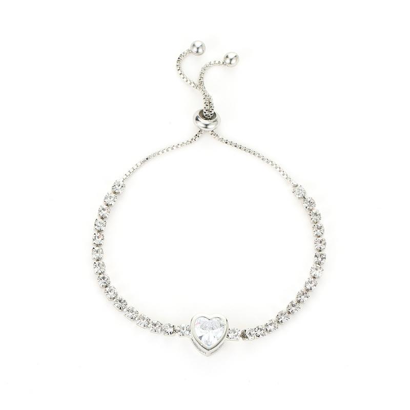 SUMENG 2024 New Round Rose Gold Color Cubic Zirconia Charm Bracelets for Women Jewelry Gifts