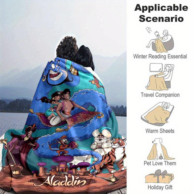 1pc, Aladdin-Inspired Home Decor: Magical Genie Sofa Blanket A Cozy Gift for Bedroom, Living Room, Travel, Camping, Car