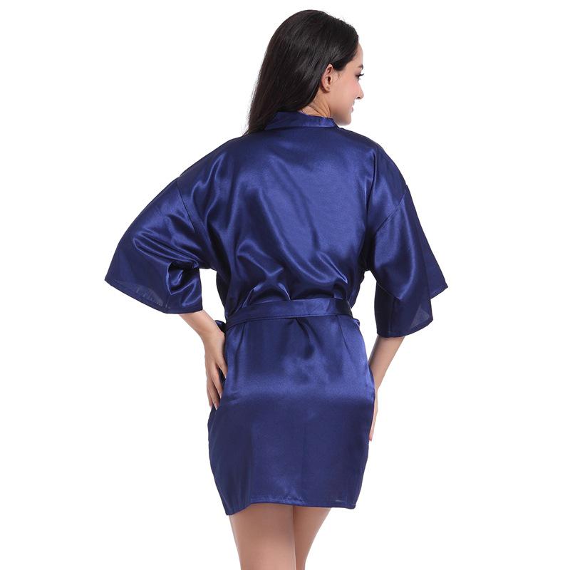 Women's Satin Twist Short Bathrobe - Glossy, Solid Color, Summer Thin, Sexy Cardigan