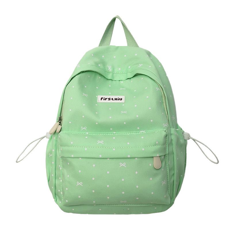 High-Value Japanese and Korean Style Fresh Polka Dot Print Backpack for Girls and Boys Elementary and Middle School Students Double Shoulder Bag