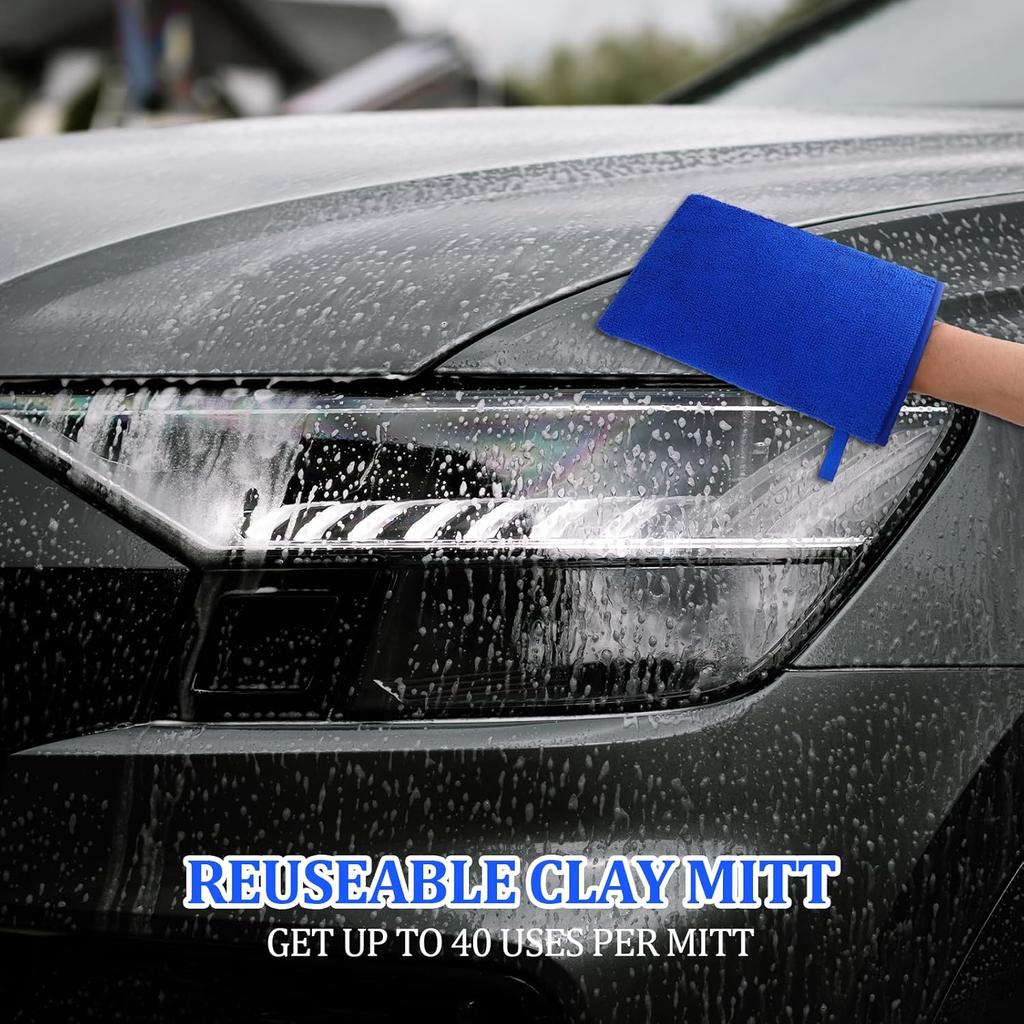 Giantree Clay Mitt - Auto Detailing Microfiber Clay Bar, Medium Grade, Blue