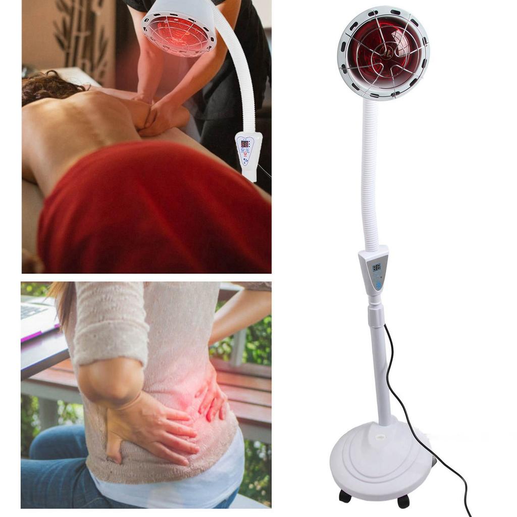 275W Floor Stand Infrared Light Heating Therapy Lamp Pain Relief Adjustable Skin Care Lamp