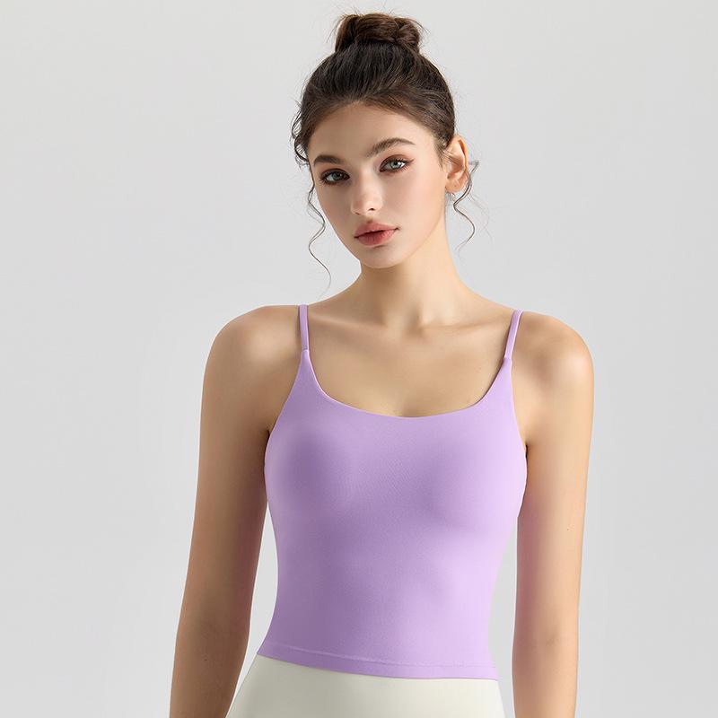 LAHN Women's Shockproof Fitness Vest with Integrated Chest Pad & Antibacterial Fabric