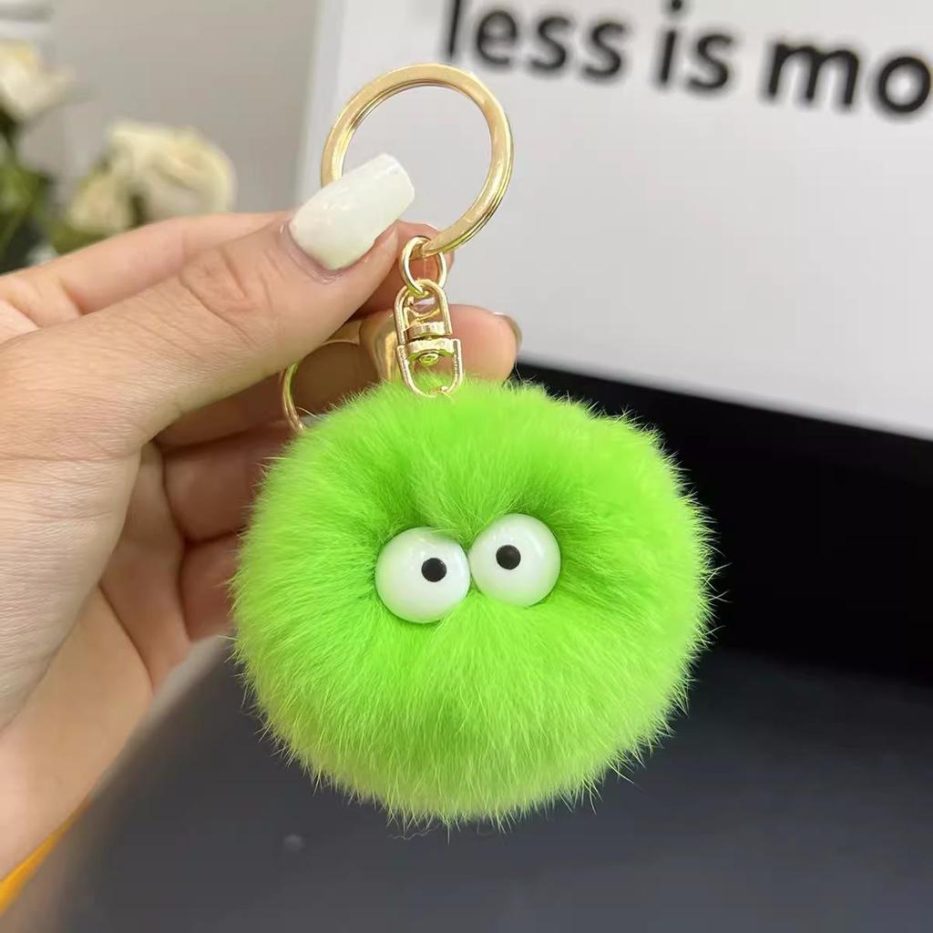 Cute Plush Coal Ball Charm: Keychain & Backpack Accessory