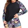 2026 Plus Size High-Waisted Long Sleeve Tankini Swimsuit for Women