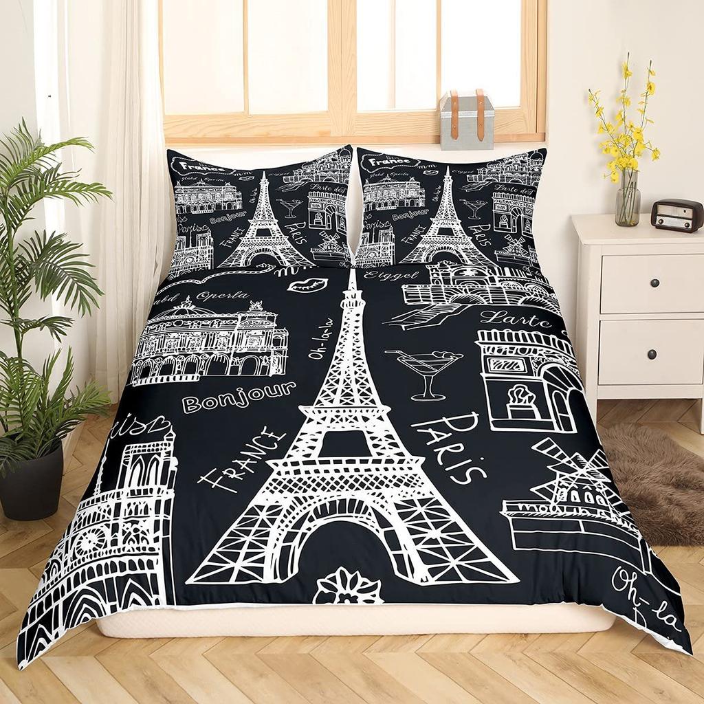 Cute Rainbow Unicorn Three-piece Quilt Cover 3D Digital Printing Bedding Set Bed Cover