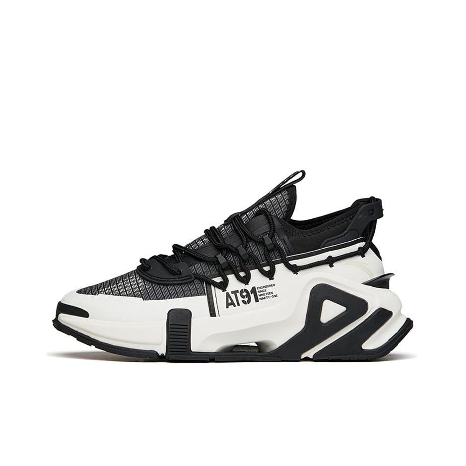 Anta AT91 Comfortable Non-Slip Wear-Resistant Low-Top Dad Shoes Women sneaker Black White 122148850-2