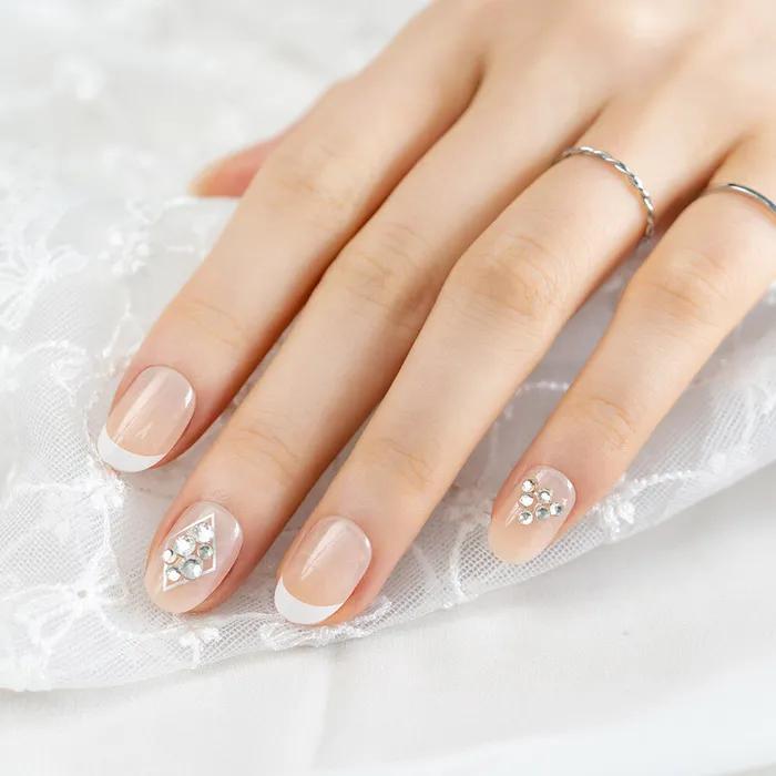 MEGA K TIPS - White Glam 30tips + Double-sided Tape for Nail Tips