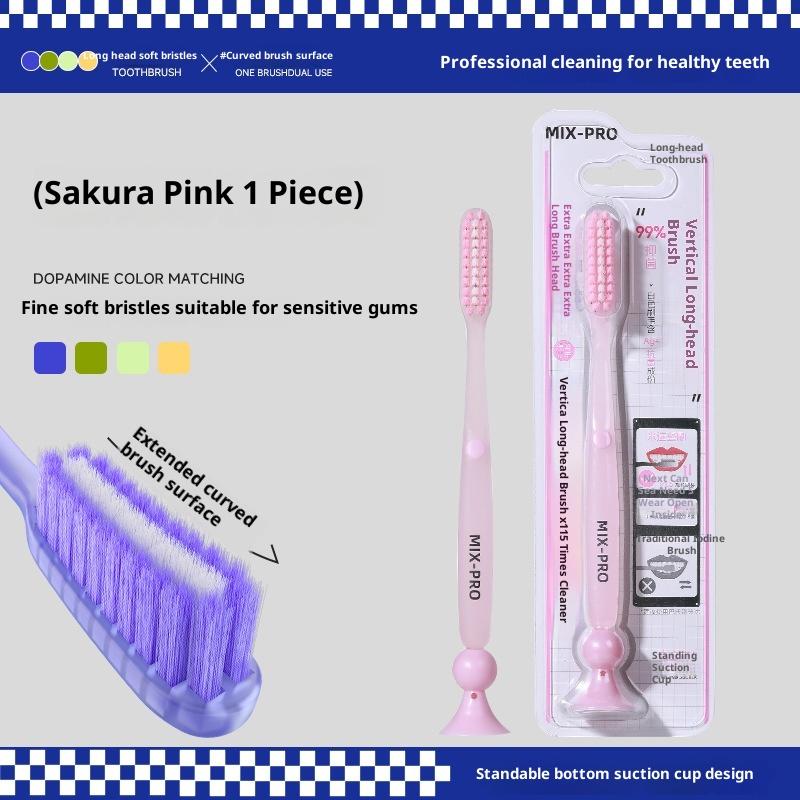 Soft Bristled Long Headed Standable Adult Toothbrush for Deep Cleaning Oral Teeth Household Dentistry Product