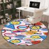 Mr Man Colorful Creatures Round Rug for Livingroom,Bedroom, Palyroom, Chair Rug, Area Rug, Circle Carpet, Fan Christmas Gift