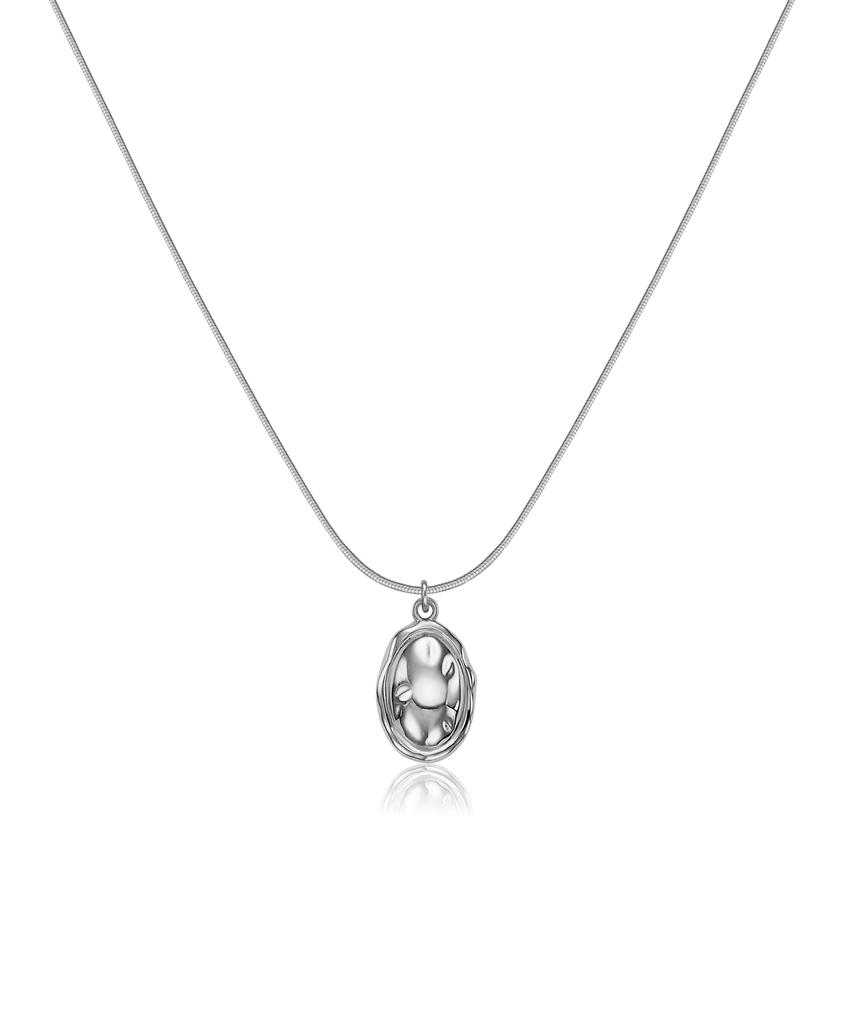 Tou [Silver925] Nc010 Hammer Frame Necklace (2Colors)