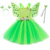 Kleines Elfen Blumenkleid, Feenkleid, Verträumtes Prinzessinnenkleid, Kommt mit Flügeln, Perfekt für Karneval, Flauschiger Rock, Voluminöser Rock
