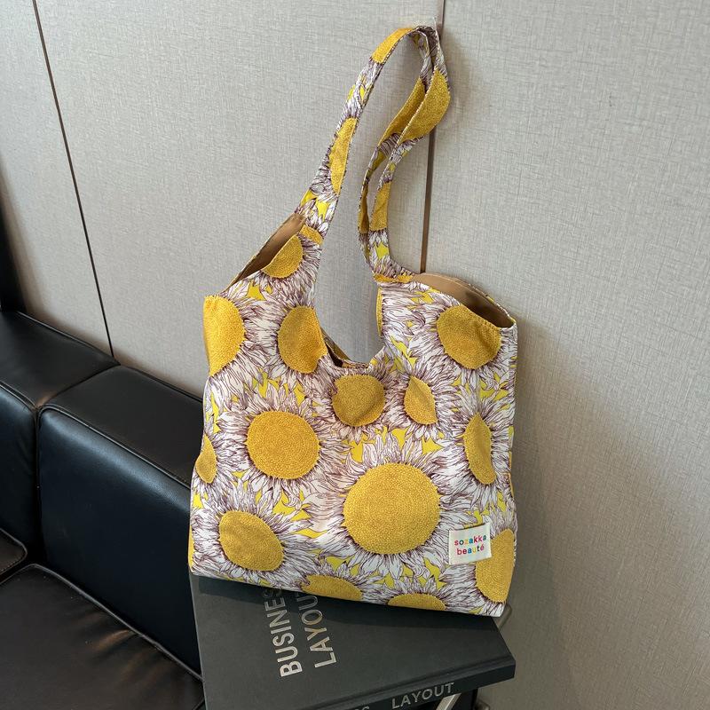 Bag Women's Large-capacity New Contrasting Color Shoulder Bag College Student Class Tote Bag