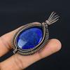 Lapis Lazuli Pendant Handmade Gemstone Jewelry, 999 Copper Wire Wrapped Pendant ,Unique Design Jewelry Pendant