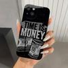 Time Is Money Printed Camera Phone Case For iPhone 17 16 15 11 12 14 13 Pro Max Mini X XS XR 7 Plus 16E Shockproof Cover Fundas