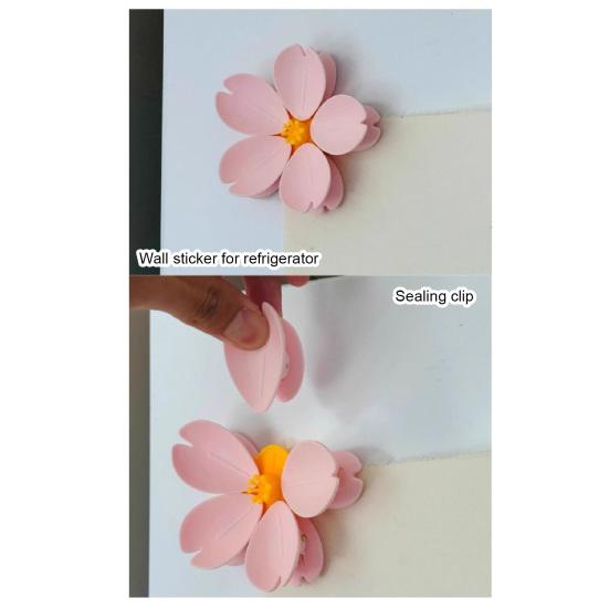 Clip Double-Layer Flowers Magnetic Fridge Magnets Snack Bag Sealer