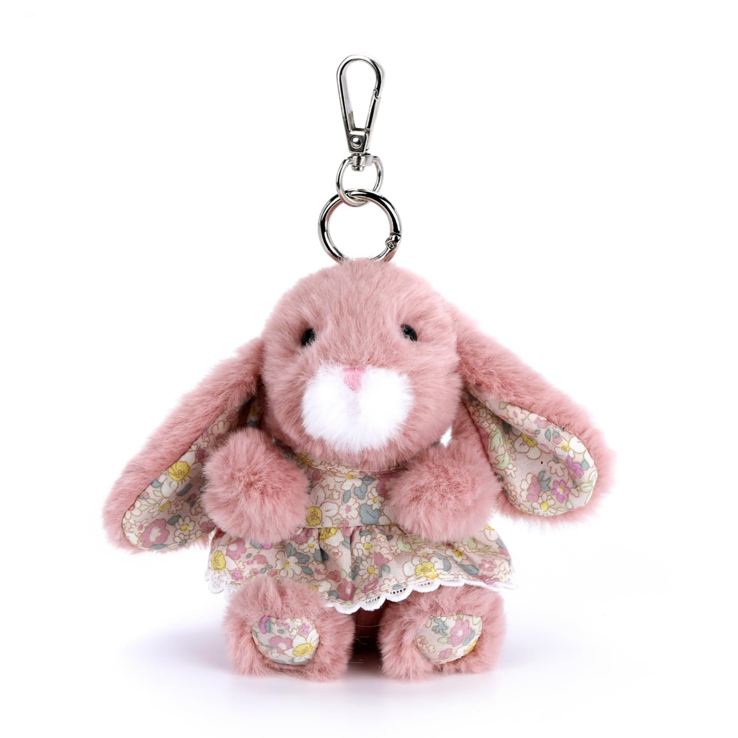 McHugs Pink Rabbit Bag Charm Pink Rabbit Floral Keychain MC600009A -