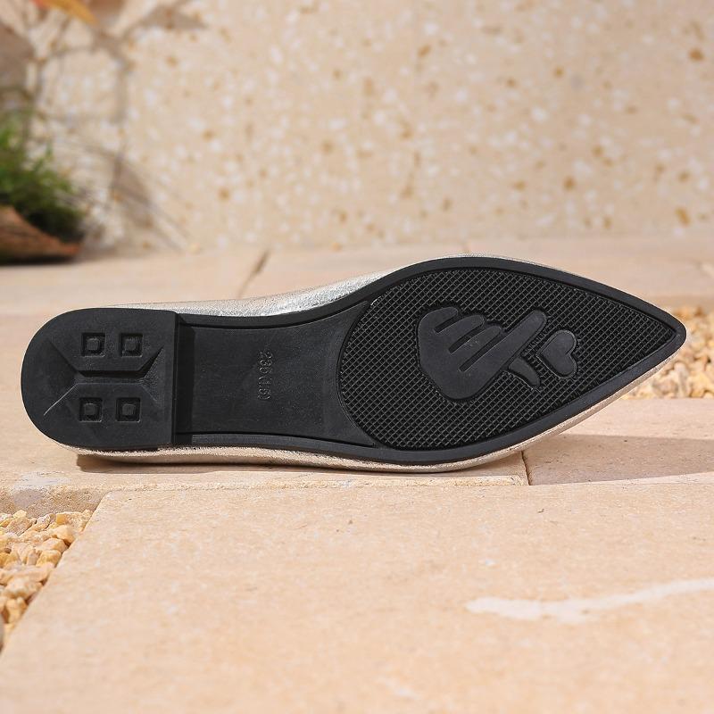 Fashion Women Flat Loafers Fashion Pointed Toe Elegant Mary Janes Shoes for Women Plus Size 43 Versatile French Style Outdoor Sneakers