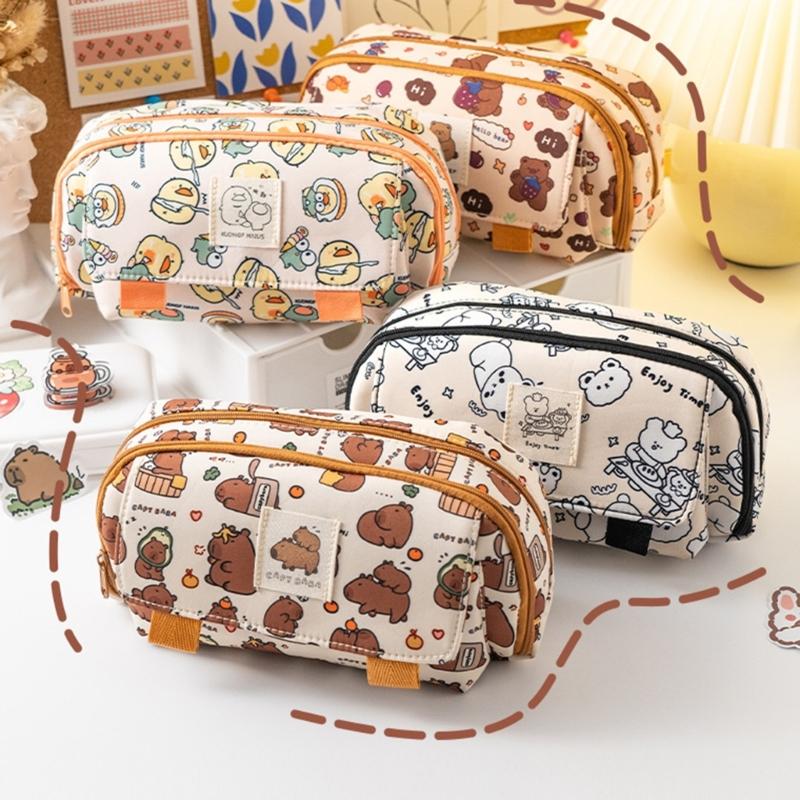 Large Capacity Pencil Case Lovely Capybara Pen Bag School Supplies for Organizing Pen Markers And Accessories