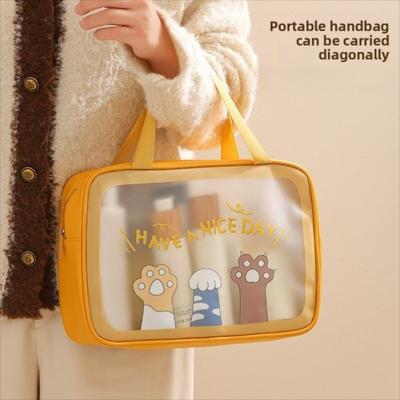 PVC Cartoon Cosmetic Bag Translucent Large Capacity Toiletry Storage Bag Waterproof Swimming Beach Bag Travel Makeup Bag