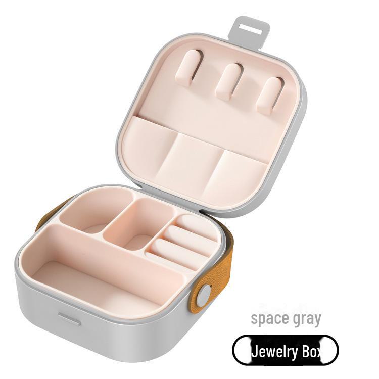 Mini caixa portátil para guardar joias: Colar multifuncional, brinco, anel, suporte para pulseira - presente perfeito para crianças