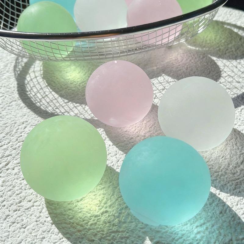 Squishy Blue Maltose Press Plaything Transparent Mochi Tactile Fidgeting Toy Coconut Oil Ball Slow-Rebound Decompression Toy X-Mas Gift