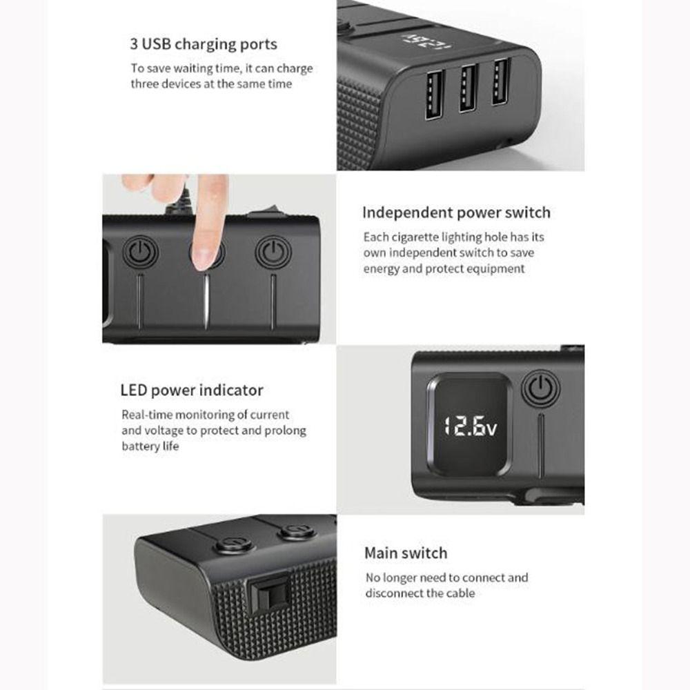 Fast Charger Car Charger Adapter 12V/24V Car Socket Splitter Easy To Use Car Inverter  for Car