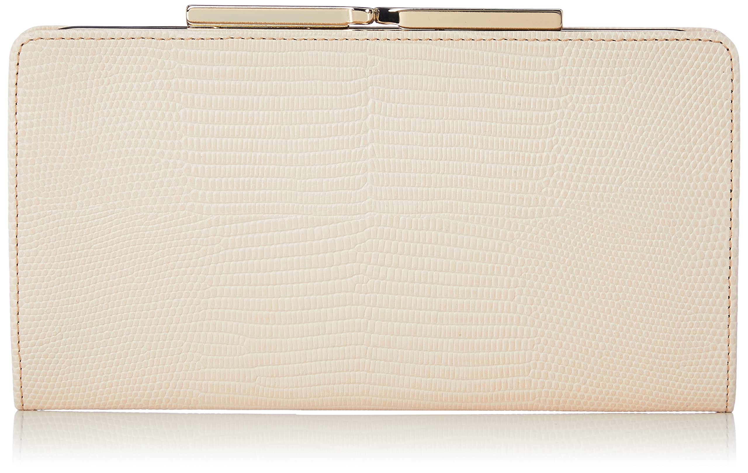

Italian leather lizard embossed long wallet LUCIA pale beige [Topkapi] women s