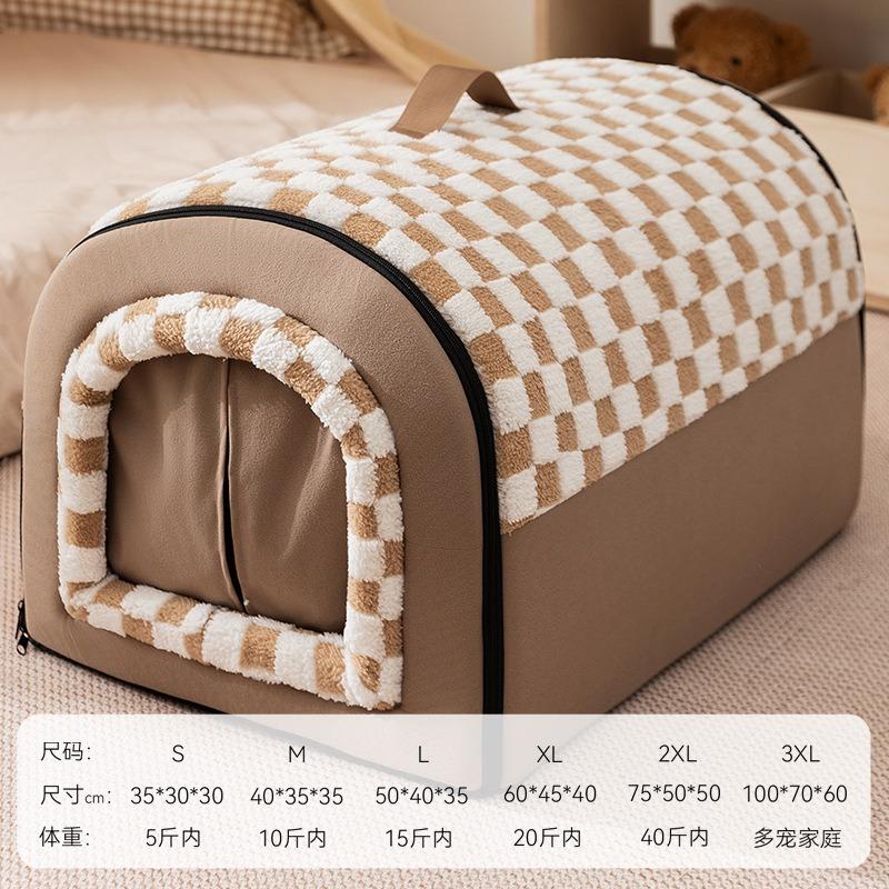 Dog House All Seasonsneutral Enclosed Dogs House Tent Dog Mat Sense of Security Winter Winter Heattech Detachable Washable