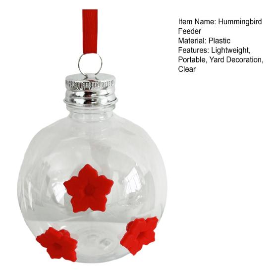 Hängender Kolibri-Futterspender Rund Klar Außen Kolibri-Wasserspender mit 3 Blütenöffnungen