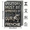 Vintage French Bulldog Metal Poster, Funny Wall Art for Home Bar