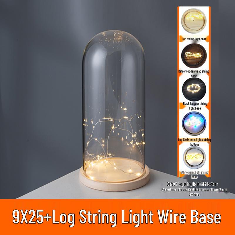 LED Sea Urchin Night Light with Preserved Flower in Glass Cover