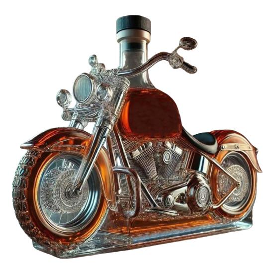 Motocyklová skleněná karafa na whisky Design motocyklu Láhev na víno Dekorativní láhev na whisky pro milovníky motocyklů Barový stůl Kuchyňské použití