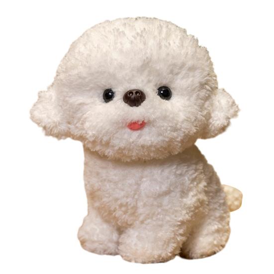 

Cute Dog Plush Doll 20/30cm Realistic Soft Fluffy Stuffed Puppy with Playful Tongue Travel Companion Gift for Boys Girls S белый