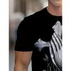 European sizes Men's Religious Graphic Crew Neck T-Shirt , Breathable Gym & Casual Shirt with Cross & Prayer Hands Design, Short Sleeve Regular Fit