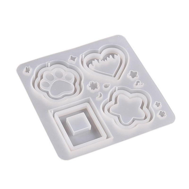DIY Cat Claw Flower Ornament Quicksand Silicone Epoxy Mold DIY Keychain Pendant Crafting Mould for Valentine Gift