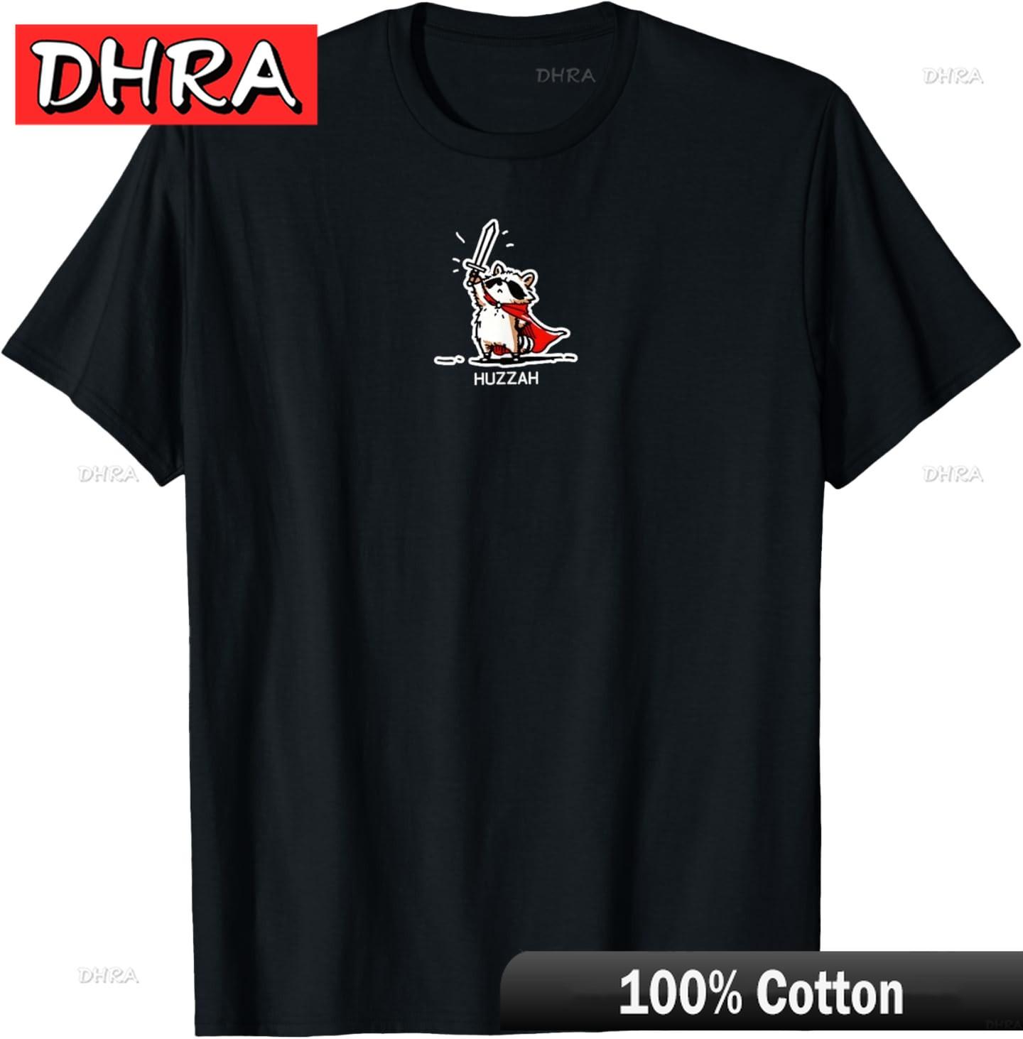 

Huzzah Raccoon Knight Funny Sword Meme Quote TShirt Minimalist Graphic TShirts Stylish Cute Modern Clothing Shirts Spain 4XL