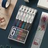6 Stück/Box Retro Farbe Gelstift Stift Chinesischer Stil Farbe Schnelltrocknend Handstift Retro Stift