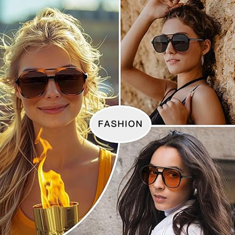 Non-polarized Fashion Large Frame Women's Sunglasses Toad Design Leopard Double Beam Sunglasses for Men Goggles Fishing Driving Sunshine