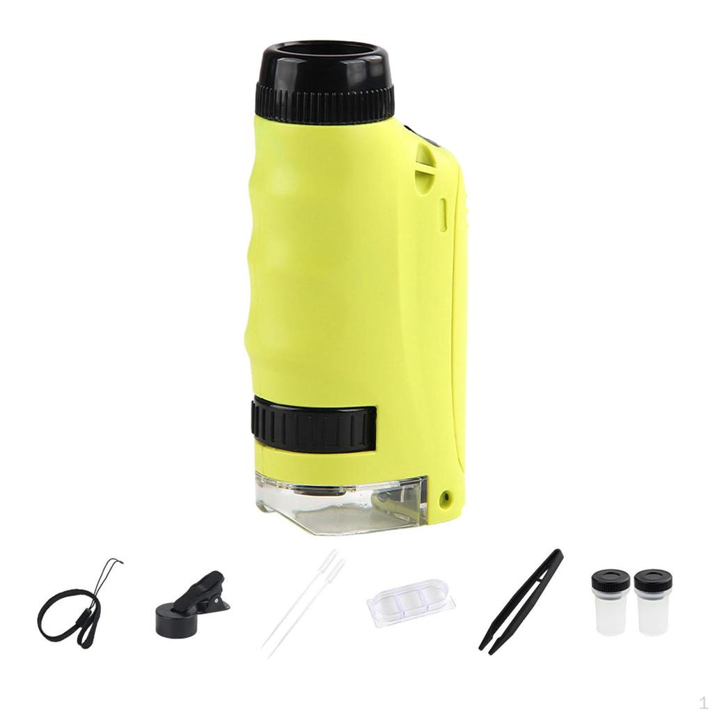 Children Microscope Handheld Set Sensory Toy DIY Science Toys 120x Optical