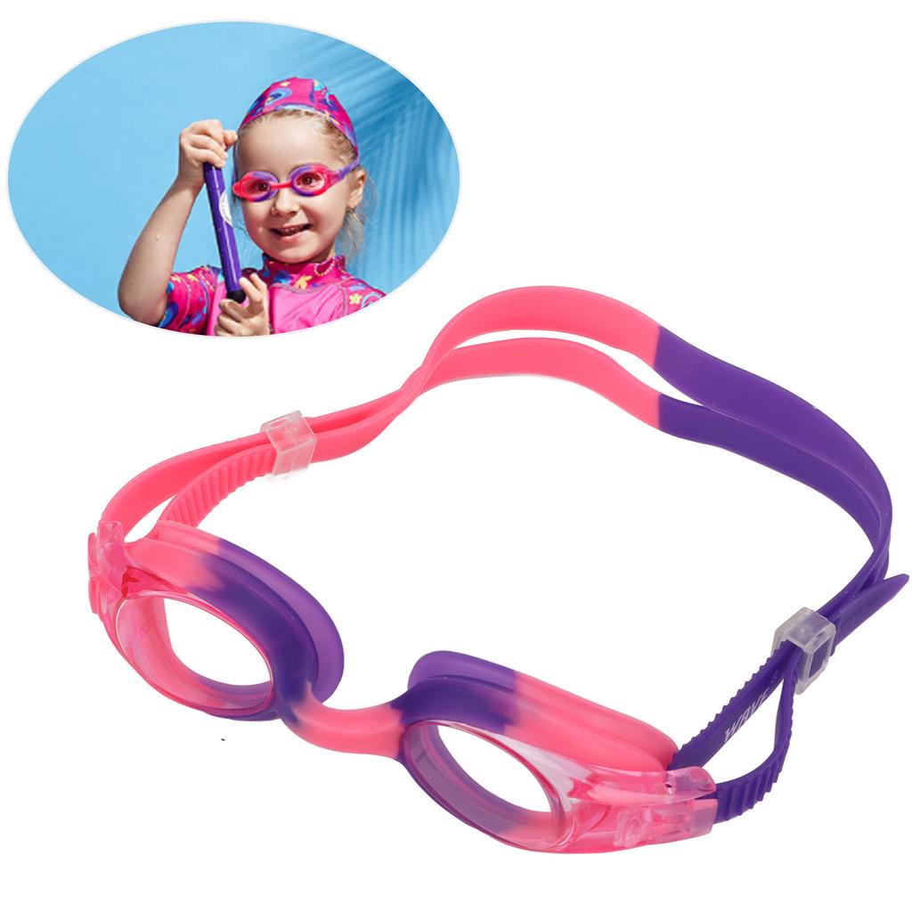 Kids Swimming Goggles High Definition Leak Proof Anti Fog Adjustable Swim Glasses for Boys and GirlsPurple Pink