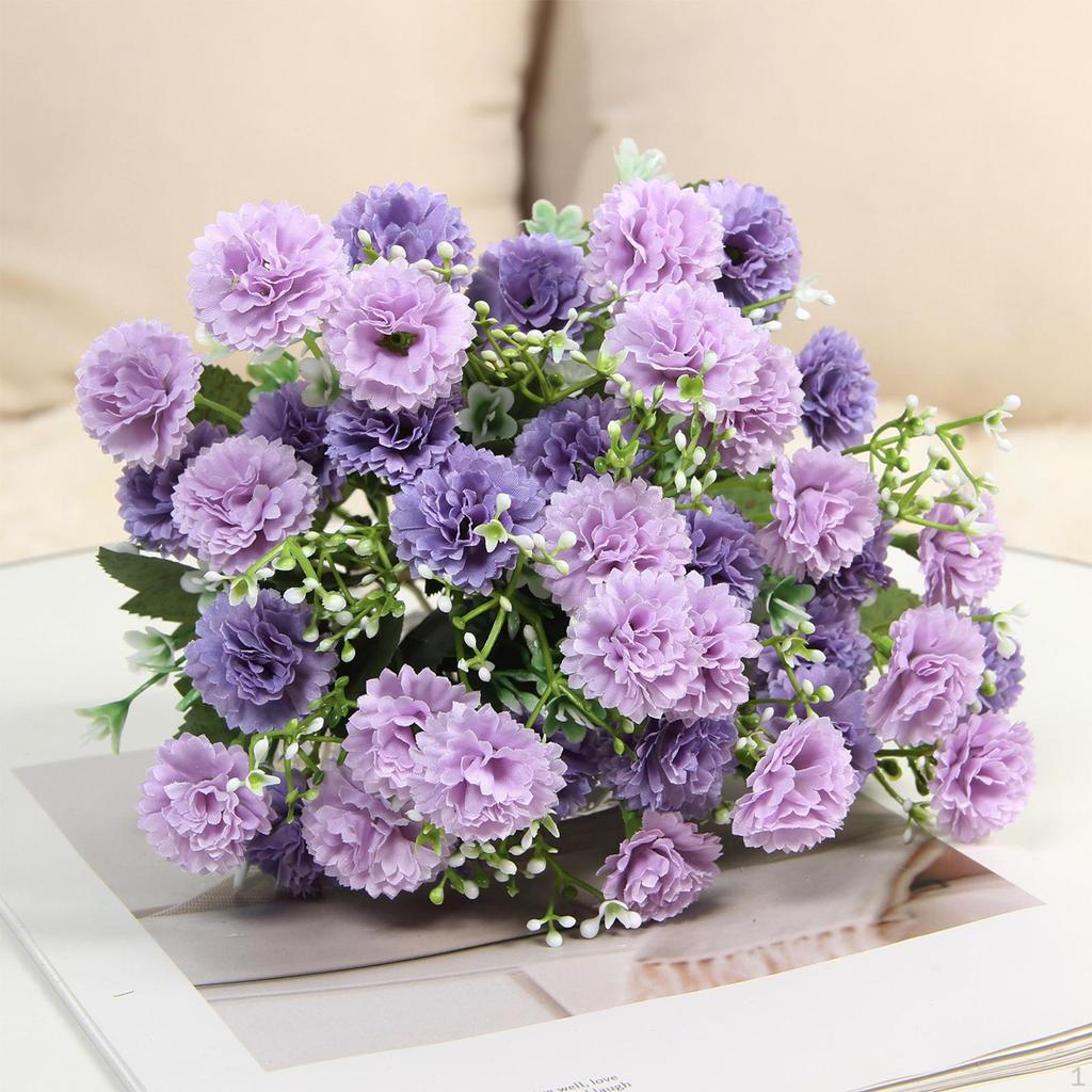 Artificial Flowers No Fading Realistic Romantic Carnation Simulation Flower Hydrangea Bouquet for