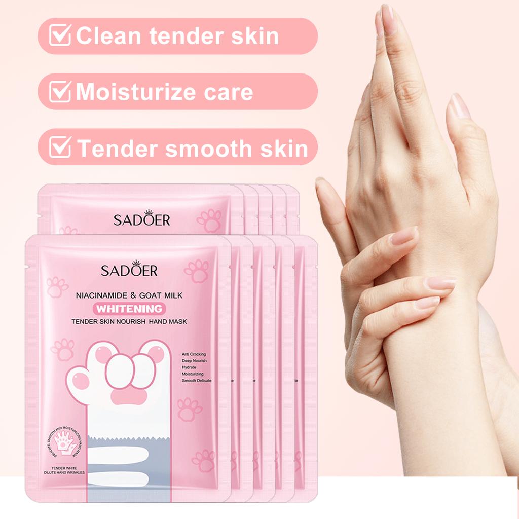 10 Pairs Cat Paw Hydrating Hand Mask, Moisturizing And Hydrating Gloves,Fade Fine Lines,Moisturize A