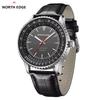 NORTH EDGE EVOQUE 3 Pilot Series Watch For Men Aviation Military Solar Powered Watch Leather Strap Luminous Stainless Steel Case