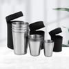 4Pcs Stainless Steel Whisky Wine Glass 30ml/70ml/170ml Beer Mugs Outdoor Camping Cups  Drinkware