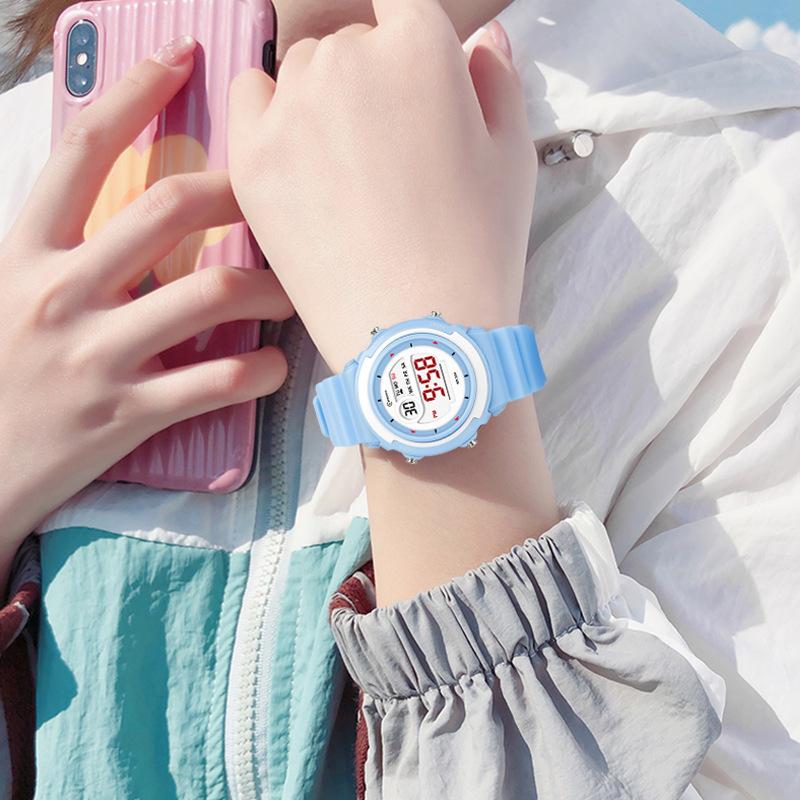 UTHAI CQ421 Children's Watch Night Light Sports LED Light up 30 meters Waterproof Multi functional Electronic Watch Clock Gift